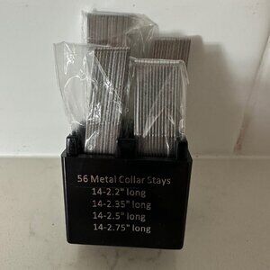 Moulet Men's Metal Collar Stays 52 Piece Set in 4 Sizes with Precision Case